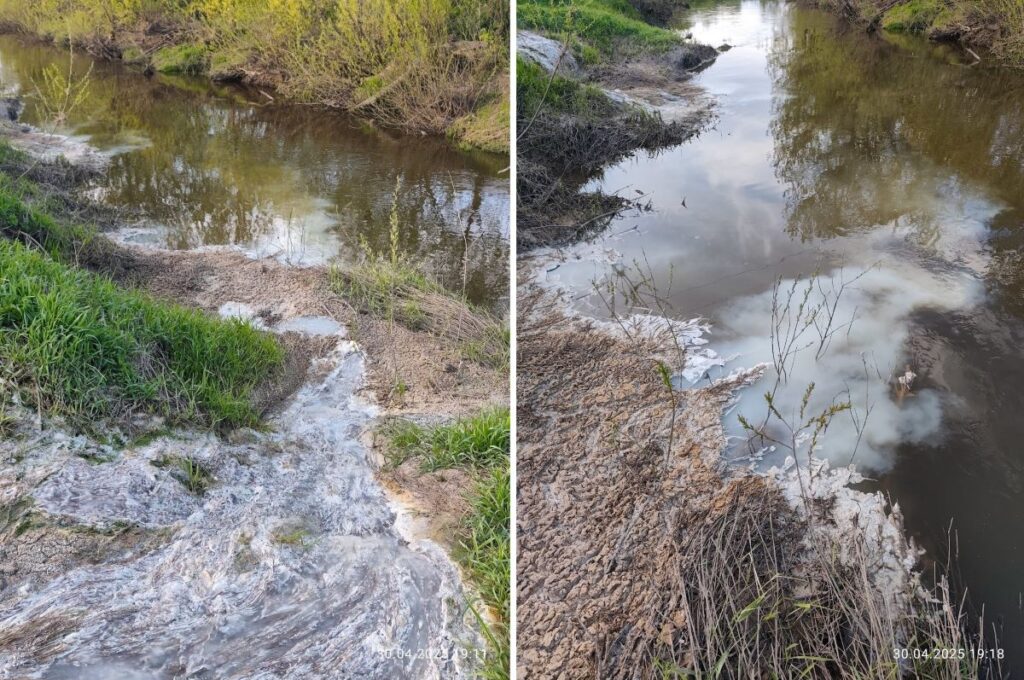Смоляне обнаружили в реке Овсянке в Гагаринском округе коричневую пену